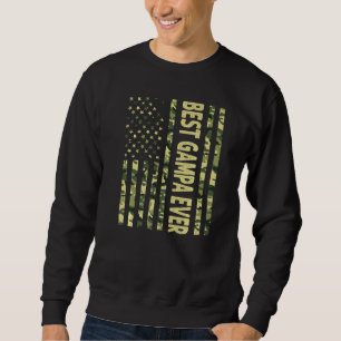 Mens Best Gampa Ever Us American Flag  Grandpa Fat Sweatshirt
