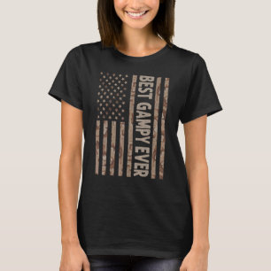 Mens Best Gampy Ever Us American Flag Grandpa Fat T-Shirt