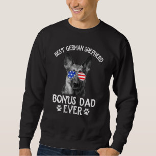 Mens Best German Shepherd Bonus Dad Ever Usa Flag Sweatshirt