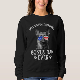 Mens Best German Shepherd Bonus Dad Ever Usa Flag Sweatshirt