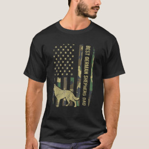 Mens Best German Shepherd Dog Dad Camouflage Ameri T-Shirt