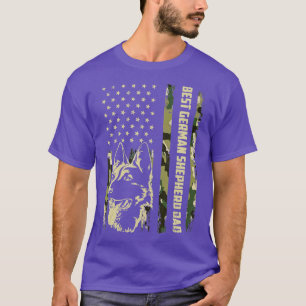 Mens Best German Shepherd Dog Dad Camouflage Ameri T-Shirt