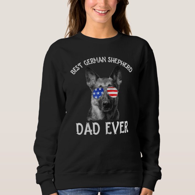 Mens Best German Shepherd Dog Dad Ever American Fl Sweatshirt (Front)