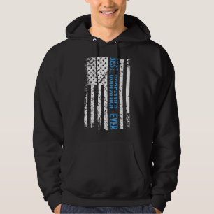 Mens Best Godfather Ever Us American Flag For Fat Hoodie