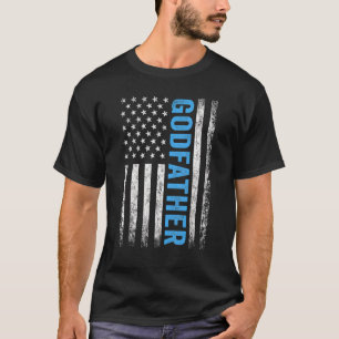 Mens Best Godfather Ever Us American Flag  For Fat T-Shirt