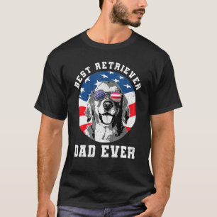 Mens Best Golden Retriever Dad Ever Dog Usa Flag T-Shirt
