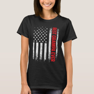 Mens Best Grampa Ever American Flag Father's Day T-Shirt