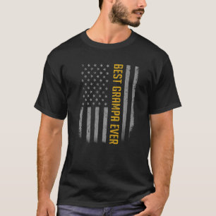 Mens Best Grampa Ever American Flag For Father's T-Shirt
