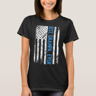 Mens Best Grampa Ever Us American Flag  For Father T-Shirt