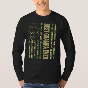 Mens Best Grampa Ever Us American Flag   Grandpa F T-Shirt