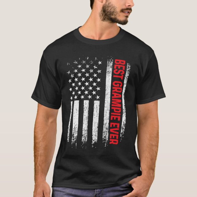 Mens Best Grampie Ever American Flag Father's Day T-Shirt (Front)