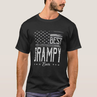 Mens Best Grampy Ever American Flag Grandpa Gift T-Shirt