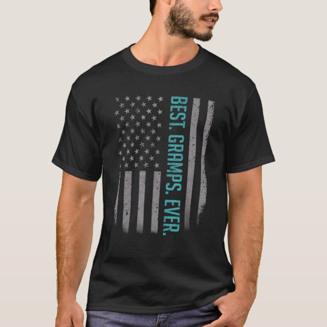 Mens Best Grams Ever American Flag   For Father's  T-Shirt (Front)