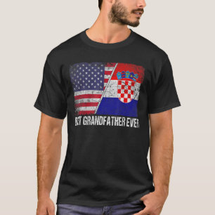 Mens Best Grandfather Ever Croatia Flag Patriotic T-Shirt