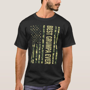 Mens Best Grumpa Ever Us American Flag Grandpa Fa T-Shirt