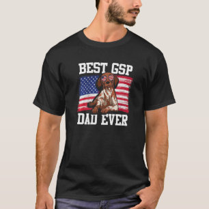 Mens Best GSP Dad Ever US Flag German Shorthaired  T-Shirt