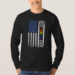 Mens Best Guncle Ever Rainbow American Flag Lgbtq T-Shirt