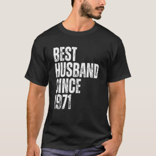 Mens Best Husband Since 1971 Vintage Wedding Anniv T-Shirt