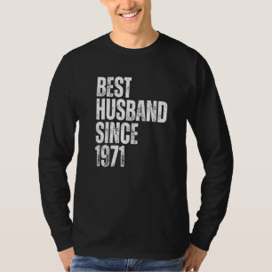Mens Best Husband Since 1971 Vintage Wedding Anniv T-Shirt