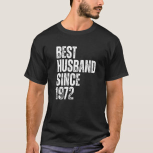 Mens Best Husband Since 1972 Vintage Wedding Anniv T-Shirt