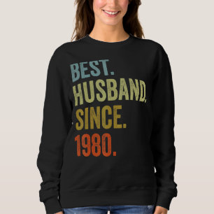 Mens Best Husband Since 1980  Wedding Anniversarry Sweatshirt