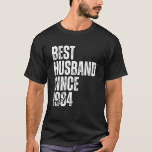 Mens Best Husband Since 1984 Vintage Wedding Anniv T-Shirt