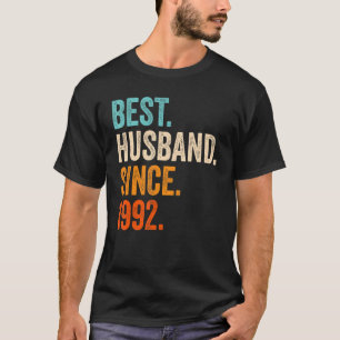 Mens Best Husband Since 1992 30th wedding annivers T-Shirt