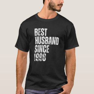 Mens Best Husband Since 1998 Vintage Wedding Anniv T-Shirt