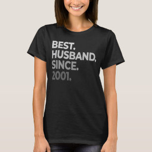 Mens Best Husband Since 2001 21st wedding annivers T-Shirt