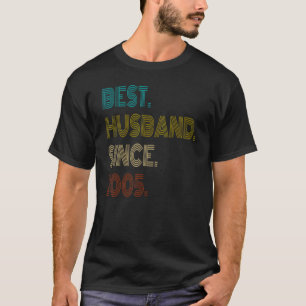 Mens Best Husband Since 2005 Vintage Couples Marri T-Shirt