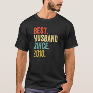 Mens Best Husband Since 2010 12th Wedding Annivers T-Shirt