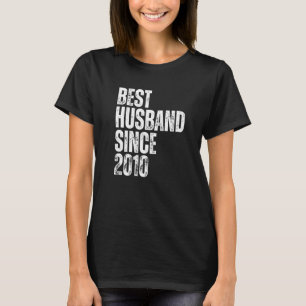 Mens Best Husband Since 2010 Vintage Wedding Anniv T-Shirt
