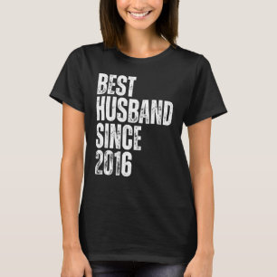 Mens Best Husband Since 2016 Vintage Wedding Anniv T-Shirt