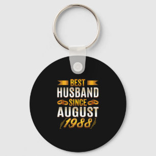 Mens Best Husband Since August 1988 - Funny 32nd Key Ring