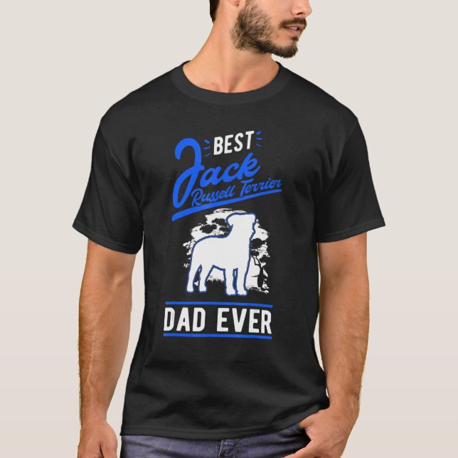 Mens Best Jack Russell Terrier Dad Ever Jack Russe T-Shirt (Front)