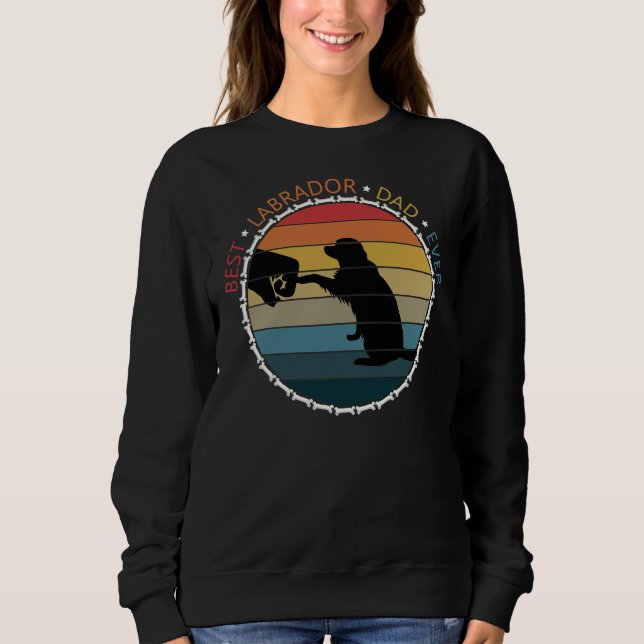 Mens Best Labrador Dad Ever Retro Sunset Lab Dog A Sweatshirt (Front)