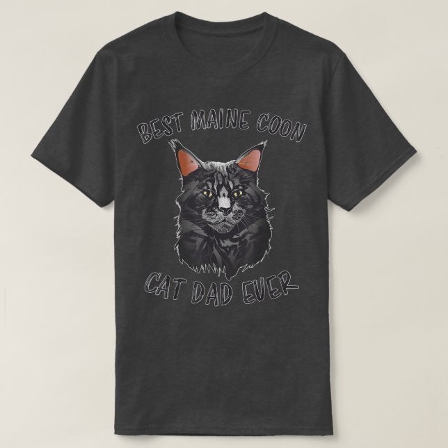 Mens Best Maine Coon Dad Ever Papa Cat Father Main T-Shirt (Design Front)