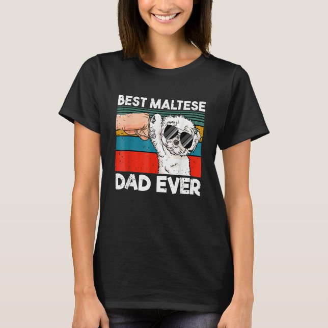 Mens Best Maltese Dad Ever Ghetto Fist Dog T-Shirt (Front)
