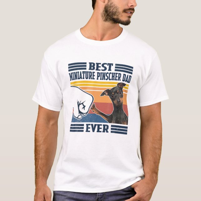 Mens Best Miniature Pinscher Dad Ever Funny Dog Lo T-Shirt (Front)