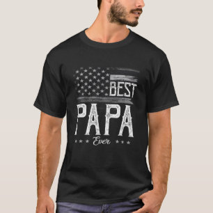 Mens Best Papa Ever American Flag Grandpa Gift T-Shirt