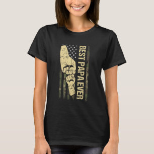 Mens Best Papa Ever American Military Camouflage F T-Shirt