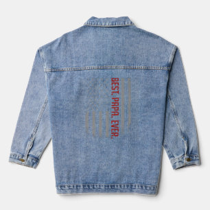 Mens Best Papa Ever Us American Flag For Father' Denim Jacket