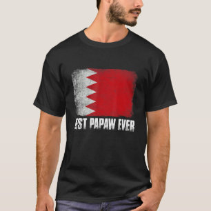 Mens Best Papaw Ever Bahrain Flag Patriotic Dad Da T-Shirt