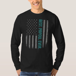 Mens Best Papou Ever Us American Flag For Father T-Shirt