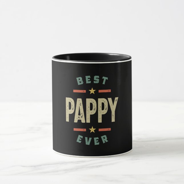 Mens Best Pappy Ever Father Grandpa Gift Mug (Center)