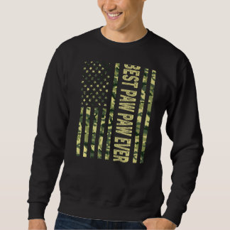 Mens Best Paw Paw Ever Us American Flag  Grandpa F Sweatshirt