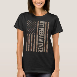 Mens Best Peepaw Ever Us American Flag Grandpa Fa T-Shirt