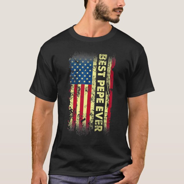 Mens Best Pepe Ever  Fathers Day Us American Flag  T-Shirt (Front)