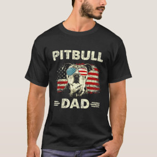 Mens Best Pitbull Dad Ever - American Flag 4th Of T-Shirt