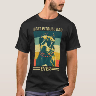 Mens Best Pitbull Dad Ever Vintage Retro Dog T-Shirt